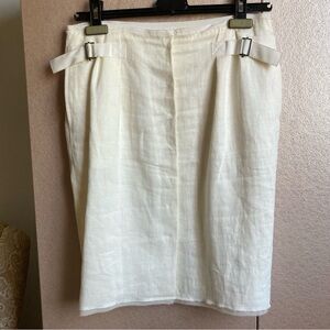 COSTUME NATIONAL | Cream Linen Silk Pencil Skirt  IT 42/US6 NEW!